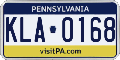PA license plate KLA0168