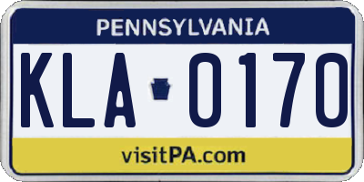 PA license plate KLA0170
