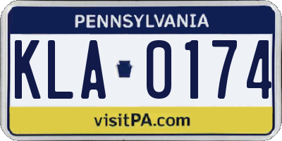 PA license plate KLA0174