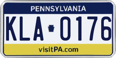 PA license plate KLA0176