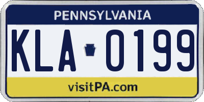 PA license plate KLA0199