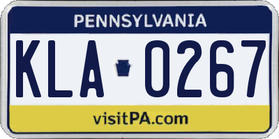 PA license plate KLA0267