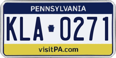 PA license plate KLA0271