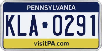 PA license plate KLA0291
