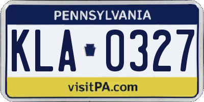 PA license plate KLA0327