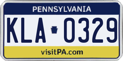 PA license plate KLA0329