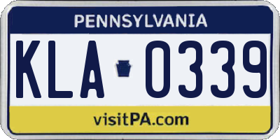 PA license plate KLA0339