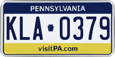 PA license plate KLA0379