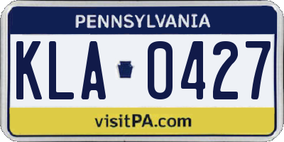 PA license plate KLA0427