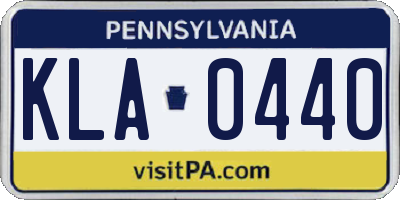 PA license plate KLA0440