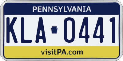 PA license plate KLA0441