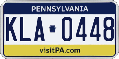 PA license plate KLA0448