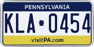 PA license plate KLA0454