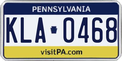 PA license plate KLA0468