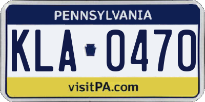 PA license plate KLA0470