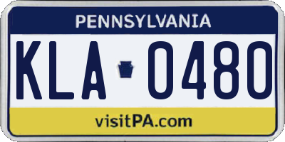 PA license plate KLA0480