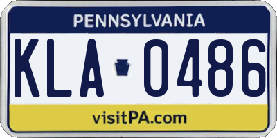 PA license plate KLA0486