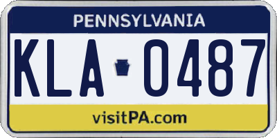 PA license plate KLA0487