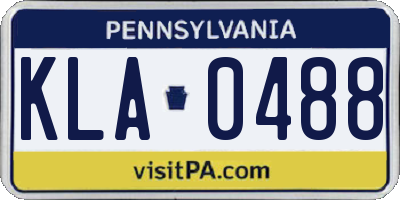 PA license plate KLA0488
