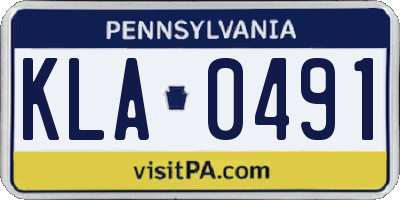 PA license plate KLA0491