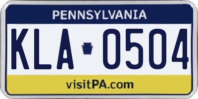 PA license plate KLA0504
