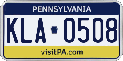 PA license plate KLA0508