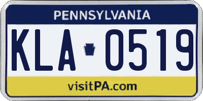 PA license plate KLA0519