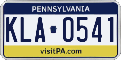 PA license plate KLA0541