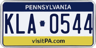 PA license plate KLA0544