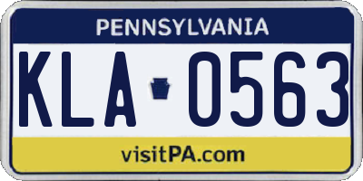 PA license plate KLA0563