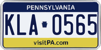 PA license plate KLA0565