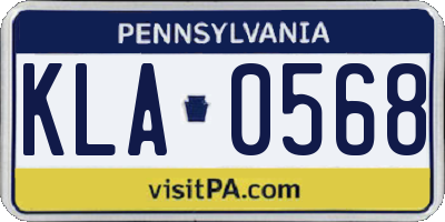 PA license plate KLA0568