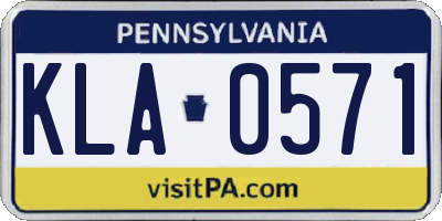 PA license plate KLA0571