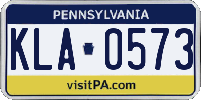 PA license plate KLA0573