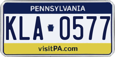 PA license plate KLA0577