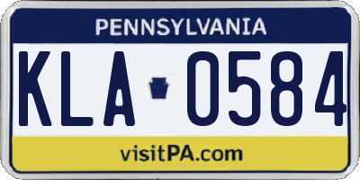 PA license plate KLA0584