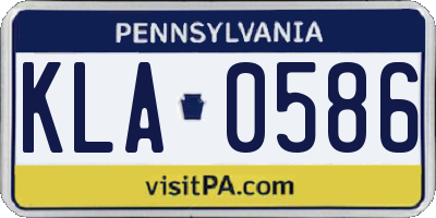 PA license plate KLA0586