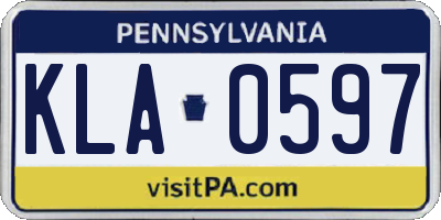 PA license plate KLA0597