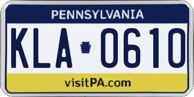 PA license plate KLA0610