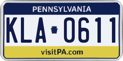PA license plate KLA0611