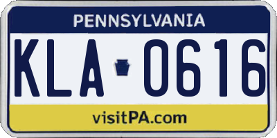 PA license plate KLA0616