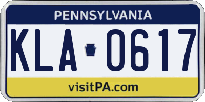 PA license plate KLA0617