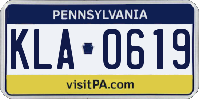 PA license plate KLA0619