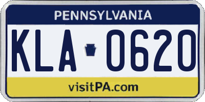 PA license plate KLA0620