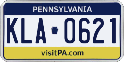 PA license plate KLA0621