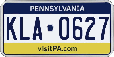 PA license plate KLA0627