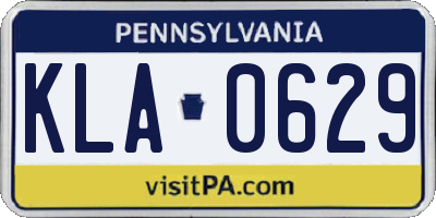 PA license plate KLA0629