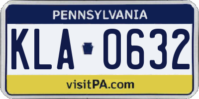 PA license plate KLA0632