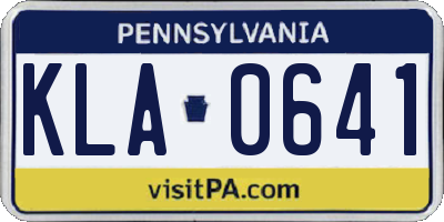 PA license plate KLA0641