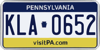 PA license plate KLA0652